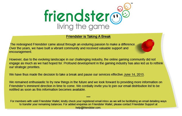 Friendster Shuts Down